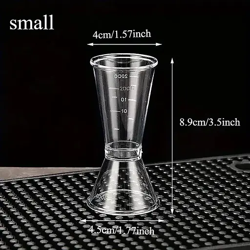 Джигер мірна склянка 40/20 мл для бармена пластиковий, мірник для бару, Kitchen Master 87561 - фото 7