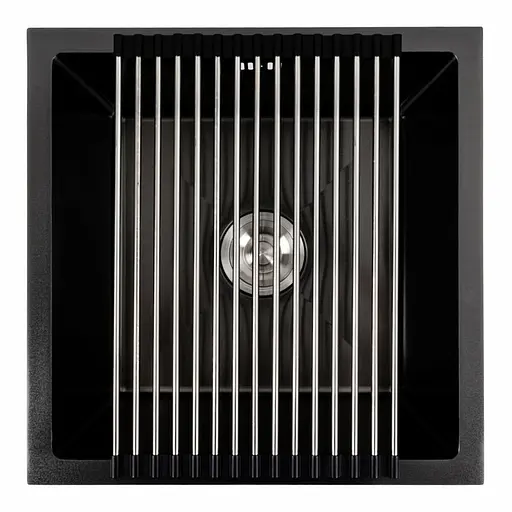 Кухонная мойка PVD черная СМ 44x44 Platinum Handmade (монтаж под столешницу), Черный - фото 5