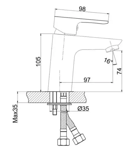 Змішувач для умивальника Cersanit Cersania S951-409 одноважільний Хром 30412 - фото 3