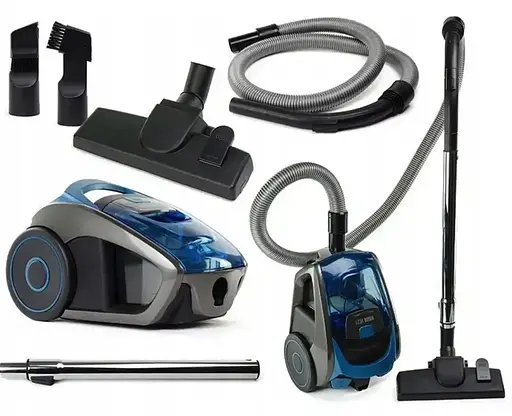 Контейнерний потужний пилосос Rainberg RB-652TB для сухого чищення будинку з турбощіткою 2,5л 3700Вт Блакитний/Чорний - фото 2