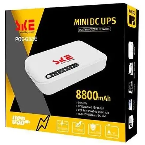 ИБП UPS SKE POE-632E DC 17W 8800mah для роутера, терминала, камеры 5/9/12v USB LAN POE White - фото 2