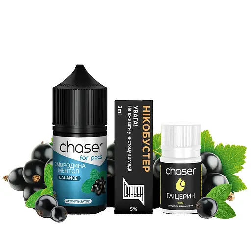 Набор компонентов для самозамеса солевой заправки CHASER For Pods BALANCE NEW 30 мл Смородина Ментол, 0-50 мг (15629)