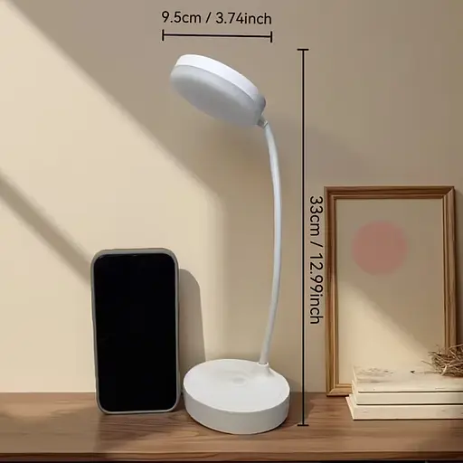 Мінімалістична настільна світлодіодна лампа з USB-живленням і сенсорним керуванням Білий 88202 - фото 3