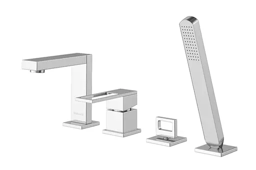 Смеситель для ванны Kohlman Nexen хром на борт ванны QB243U Хром - фото 1