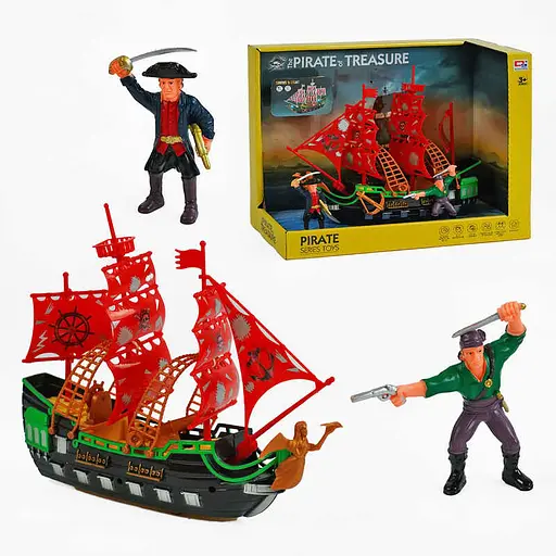 Набор пиратов 0807-38 парогенератор, подсветка, корабль, муляжи, герои, в коробке (6969973401143) - фото 1