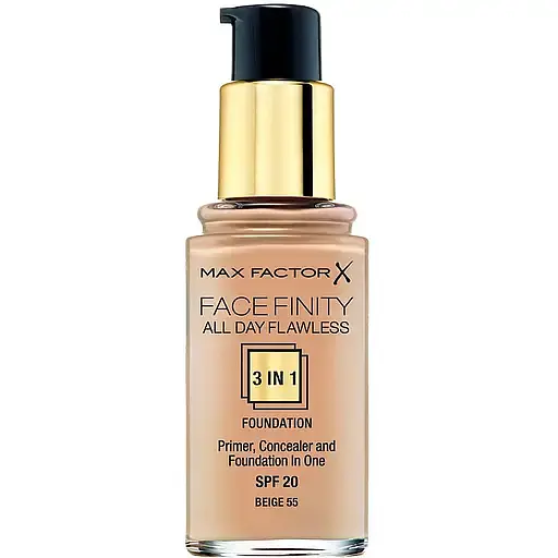 Тональная основа Max Factor Facefinity All Day Flawless 3 в 1 тон 55 (Beige) 30 мл - фото 2