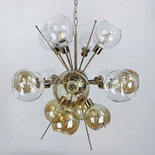 Люстра с прозрачными и янтарными плафонами Line.F AG 09/16 - фото 3