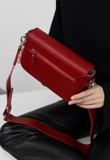 Жіноча шкіряна сумка Molly червона - фото 6