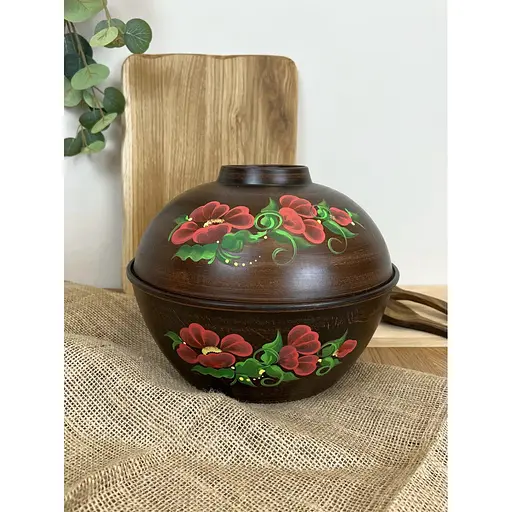 Хлібниця керамічна (глиняна) Мак 6 л