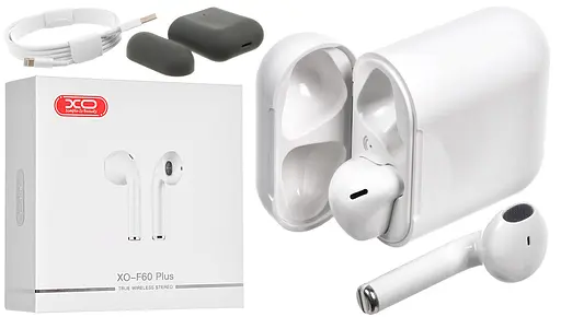 Бездротова Bluetooth стерео гарнітура BT XO F60 Plus V5.0 Білий