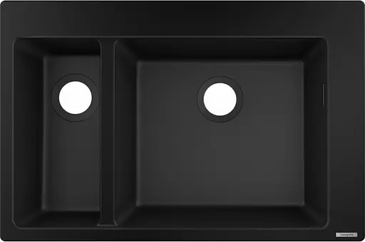 Кухонная мойка Hansgrohe S510-F635 770x510 на две чаши 80/450 Graphiteblack 43315170, Черный - фото 1
