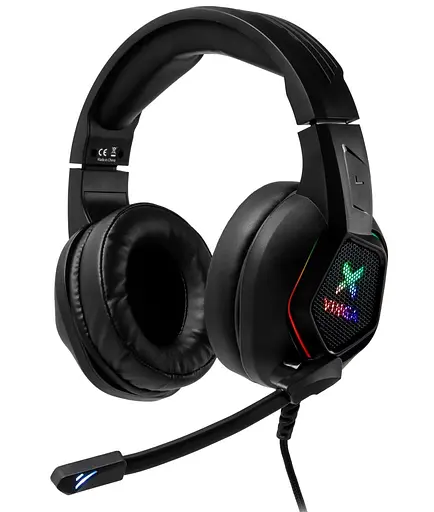 Игровая гарнитура Vinga HSCU-160 Gaming LED Black (HSCU-160) - фото 1
