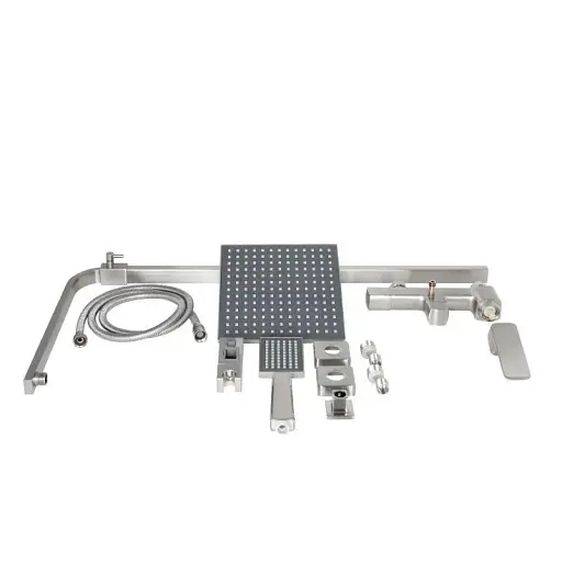 Душова система Qtap Capricorn для кабіни на три споживачі з виливом 53103KN Brushed Nickel PVD - фото 4