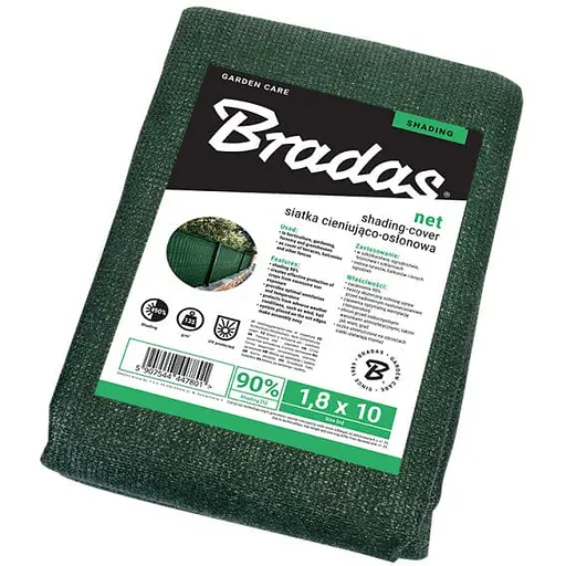 Сетка защитная Bradas 90% затенение 135 г/м² 1.8x10 м AS-CO13518010GR/P  - фото 1