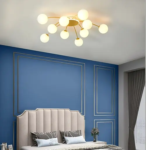 Светодиодная люстра Орбита 8618 (Золотая) на 10+1 плафонов