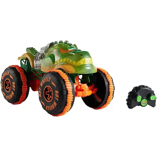 Машинка-позашляховик Hot Wheels Monster Trucks Rageasaur на радіокеруванні 1:15 збільшена (JBH03)