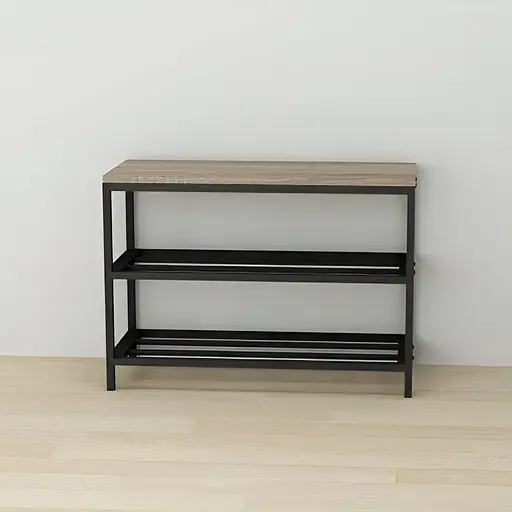 Банкетка універсальна Ferrum-decor Слайм 45x63x26 чорний ДСП Дуб Сонома Трюфель 16мм (FRD-104073)