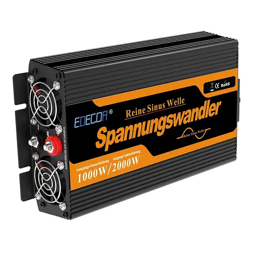 Інвертор перетворювач напруги Edecoa Spannungswandler 12-230V 1000W / 2000W чистий синус