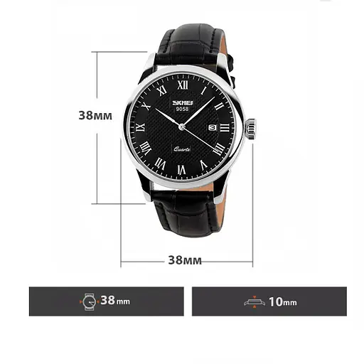 Наручний годинник чоловічий Skmei 9058 Black Man Stainless Steel, 9058SBK-B (18411) - фото 7