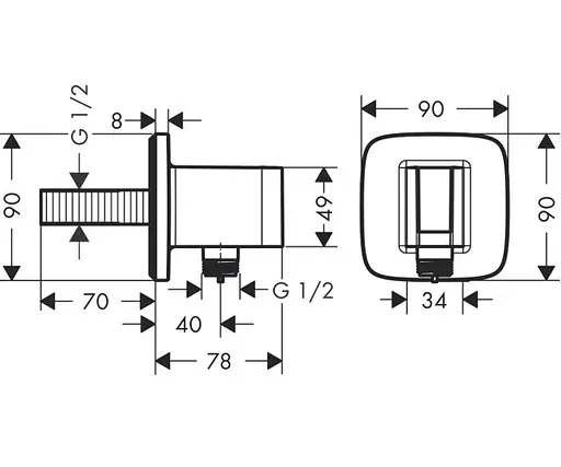 Шланговое подсоединение Hansgrohe Fixfit Porter E 26485000, Хром - фото 2