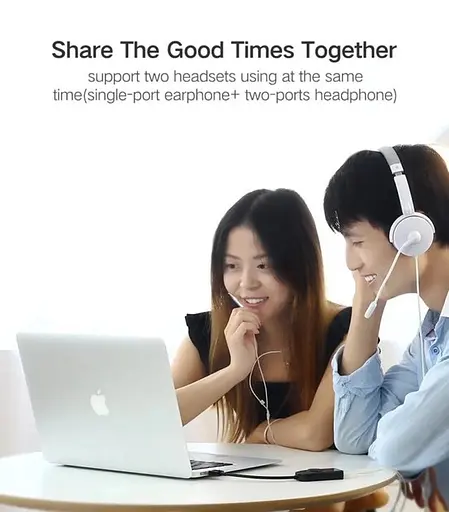 Звуковая карта внешняя USB Ugreen CM129 USB External Stereo Sound Adapter кабель 1 м (50599) - фото 6