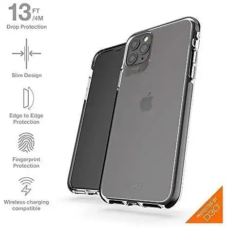 Противоударный чехол Gear4 Piccadilly D3O для iPhone 11 Pro Max (6.5") Black + Прозрачный (702003743) - фото 4