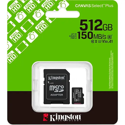 Карта пам'яті 512GB microSDXC Canvas Select Plus G en3 150MB/s A1 Card + Adapter SDCS3/512GB - фото 3