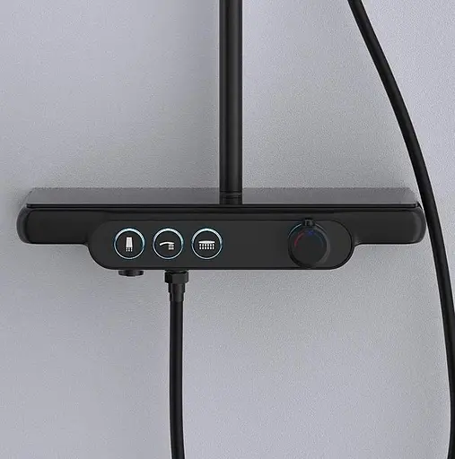 Душова система Dusel Pour Black (239307000), Чорний матовий - фото 2