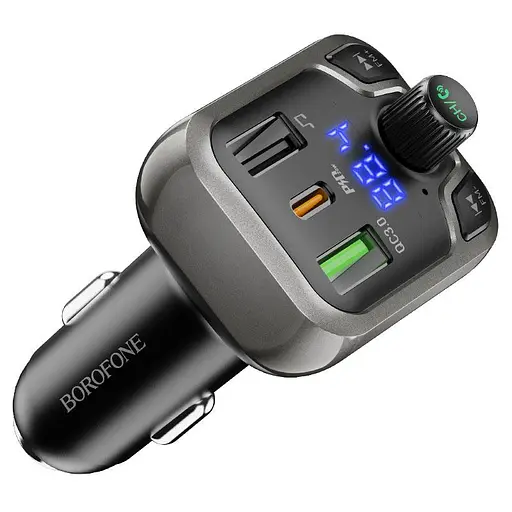 Автозарядный с FM-модулятором BOROFONE bc38 Flash Energy 2 выхода USB+Type-C PD 20W - фото 2