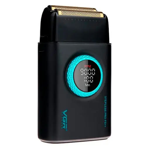 Электробритва VGR V-377 шейвер двойное лезвие с регулировкой мощности LED-дисплей Черная - фото 4