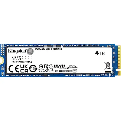 Накопитель SSD Kingston m.2 NVMe 4TB NV3 PCIe 4.0 (SNV3S/4000G) - фото 1