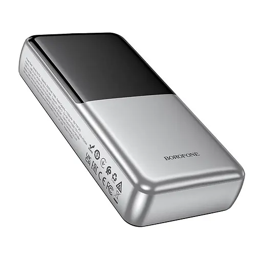 Портативний ЗП Power Bank BOROFONE BJ75A Foinse 22.5W+PD20W with display 20000 mAh Silver - фото 4