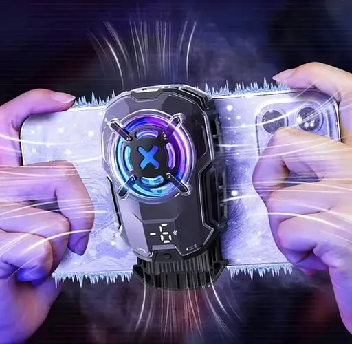 Кулер з екраном активне охолодження для телефону / планшета Memo DL16 шириною до 93 мм Black (18520) - фото 5