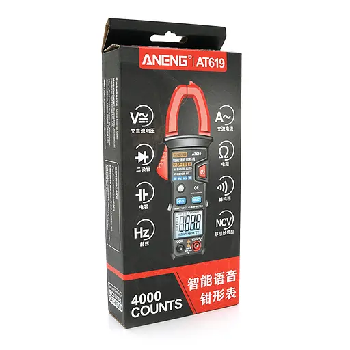 Токовые клещи Aneng AT619 Измерение: V (AC/DC) A (AC) Ω, C, Hz (NCV, True RMS) - фото 4