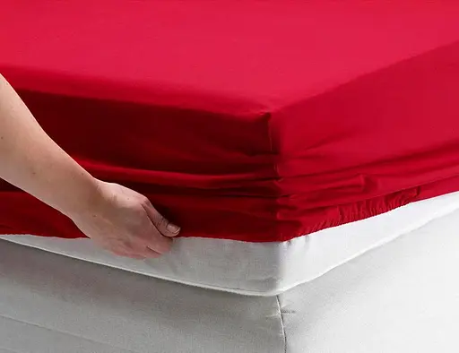 Полуторне простирадло червоне на гумці 100х190х20 см