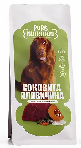 Cухий корм Pure Nutrition для собак середніх та великих порід з яловичиною 1кг - фото 1