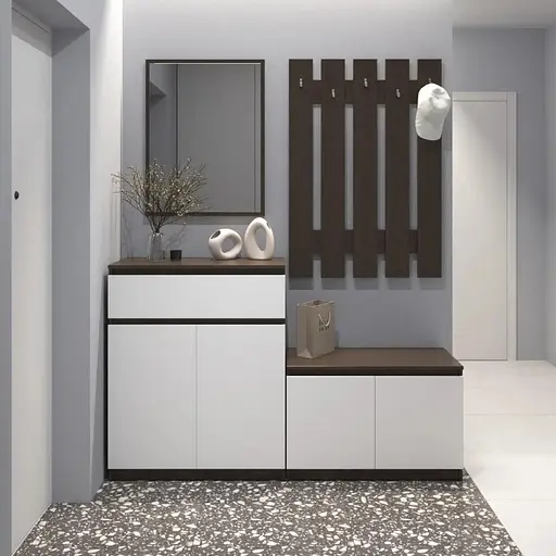 Прихожая VAYS комплект в прихожую №2 венге темный-белый фасад