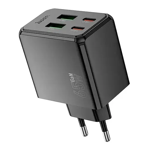 Зарядное устройство блок на 4 выхода (порта USB) Hoco CS19A 2*USB-C + 2*USB 65W черный - фото 2