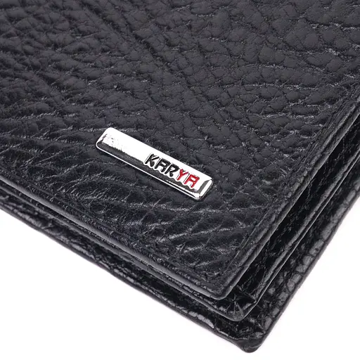 Гаманець без застібки з натуральної зернистої шкіри 9х11.5х2 см KARYA 9х11.5х2 см acs0024248 - фото 3