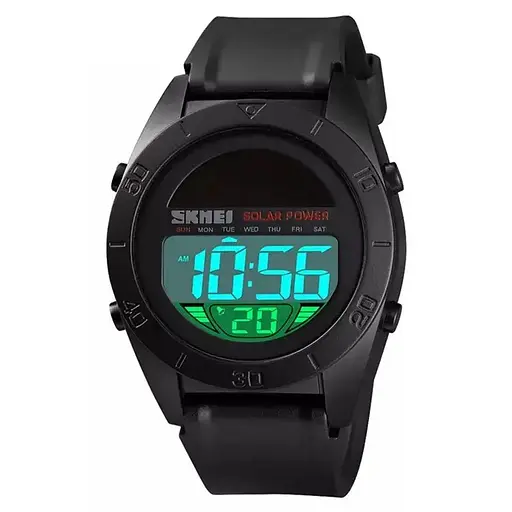 Мужские спортивные наручные часы Skmei 1592 Solar с солнечной батареей (Черный) - фото 3