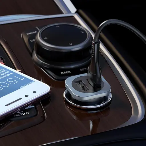 Адаптер автомобильный Hoco Micro USB Cable Wise road dual port Car charger set NZ4 |2USB, 4.8A| - фото 3