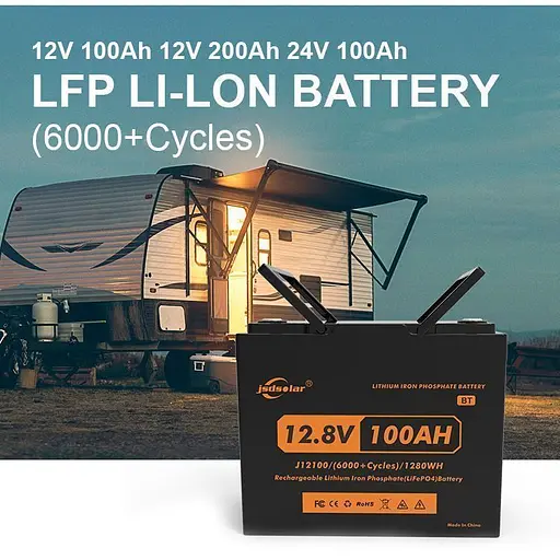 Акумулятор JSDsolar LiFePO4 12V (12.8V/100Ah/1280Wh) (JSDS12100LED) [152899] - фото 6