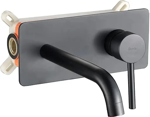 Змішувач для умивальника Rea Viva black чорний прихованого монтажу (настінний) REA-B0231 Чорний матовий - фото 1
