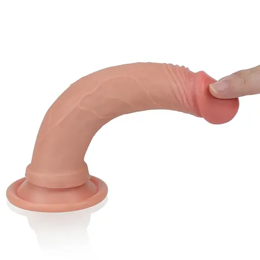 Фаллоимитатор Dual-Layered Liquid Silicone Nature Cock 18.5 см телесный - фото 5