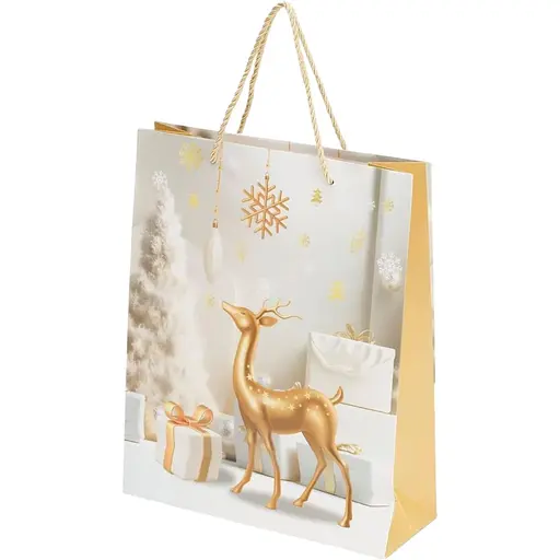 Пакет подарунковий Новорічний Олень DW0510X14 M Різнокольоровий - фото 1