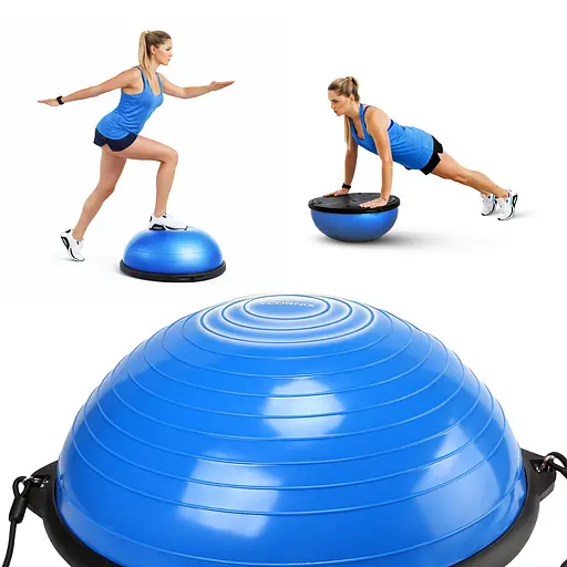 Балансировочная платформа (полусфера) Cornix Bosu Ball 58 см с эспандерами Blue XR-0457 - фото 5