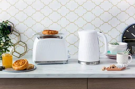 Тостер Russell Hobbs Honeycomb 850 Вт пластик широкі слоти білий - фото 6