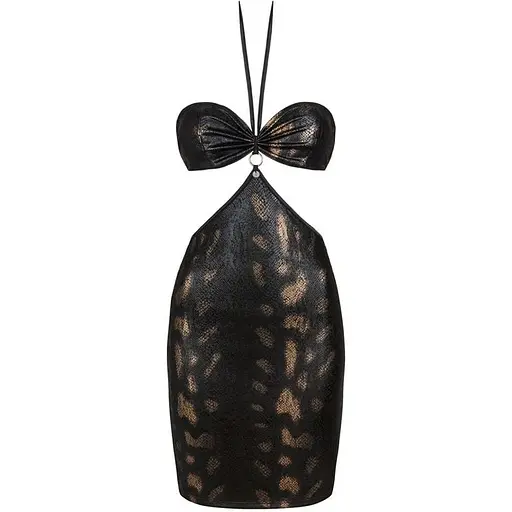 Сукня під зміїну шкіру Obsessive Vivianty dress чорна XS/S - фото 5