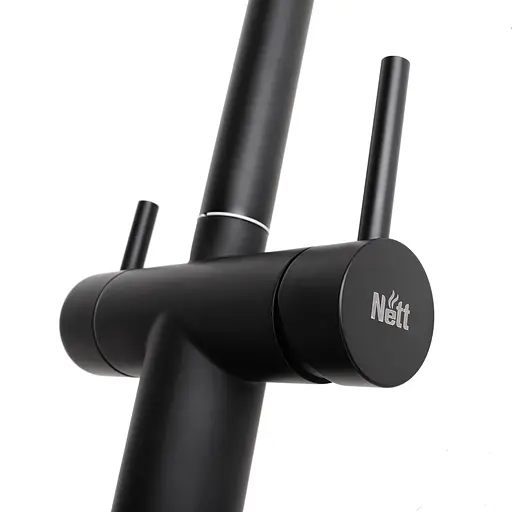 Змішувач для кухні з висувним виливом та підключенням до фільтра чорний Nett FWB-33 Чорний - фото 5