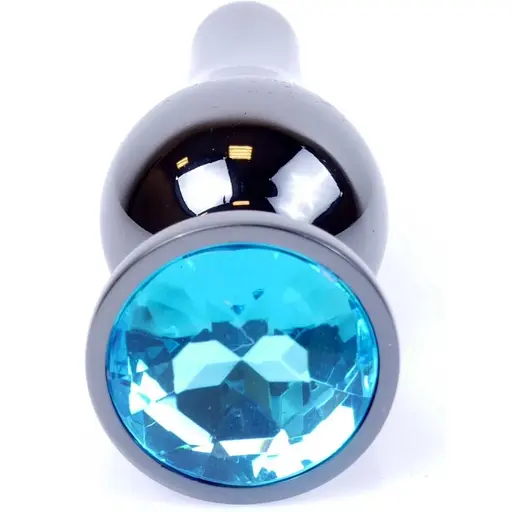 Анальна пробка Boss Of Toys Boss Series - Jewellery Dark Silver Butt Plug Light Blue, BS6400058, Срібний / Голубой - фото 2